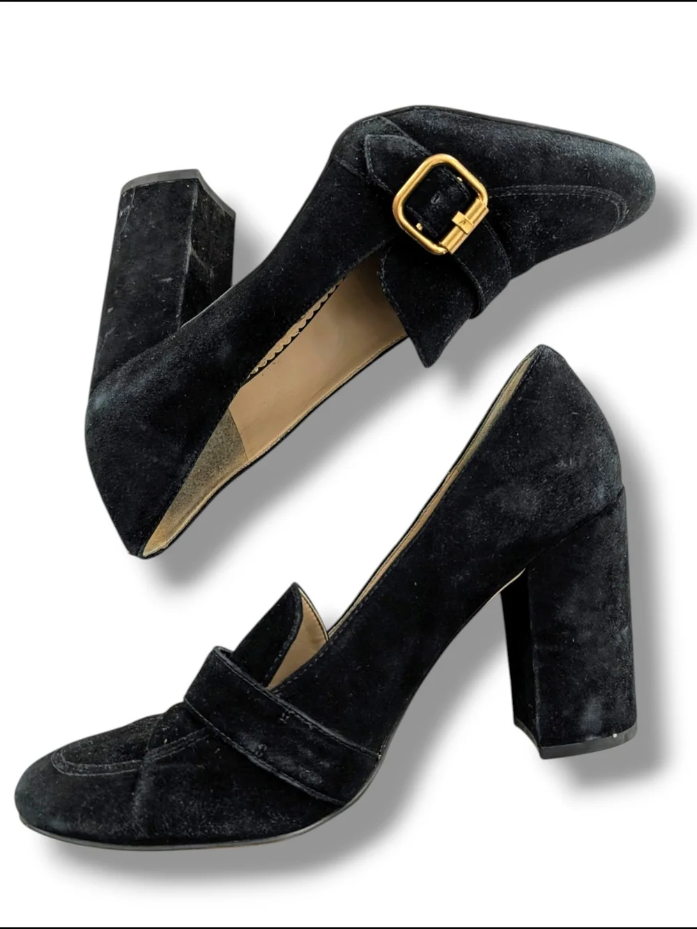 Sam Edelman Ellison Black Suede Pump Heels, Size 8.5
